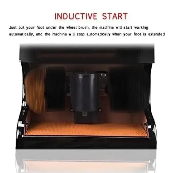 Automatic Vertical Shoe Polisher Machine - Electric Induction Shoe Brush for Hotel Lobby & Home, Silent Rotation Polishing Device in Elegant White & Gold Finish