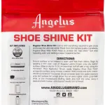Angelus Shoe Shine Kit, Black- Boot and Shoe Polish Wax, Shoe Cream 3oz, Horsehair Brush, Dauber, and Cloth | 5 Piece Set, Gift Idea for Father's Day, Dad, Husband