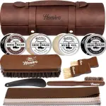 Leather Shoe Polish Kit - Birthday Gifts for Men, Dad, Shoe Shine Kit, Leather Boot Care Kit, Mens Gifts Ideas