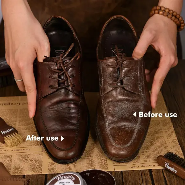 Leather Shoe Polish Kit - Birthday Gifts for Men, Dad, Shoe Shine Kit, Leather Boot Care Kit, Mens Gifts Ideas