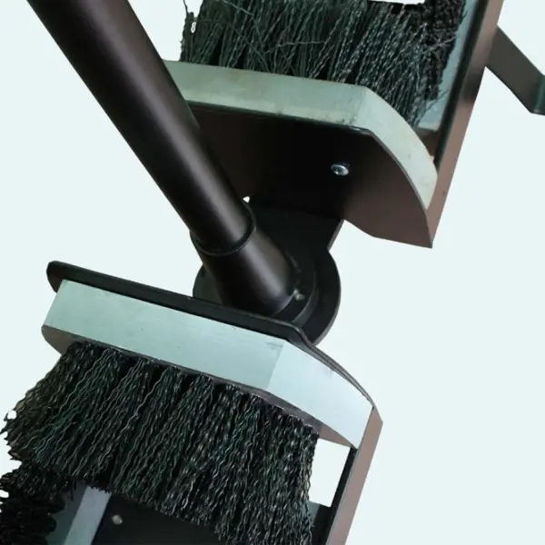 Ground-Mounted Boot Brush with 2 Slots for Easy, Hands-Free Cleaning; Durable Metal Design Ideal for Farmhouse Entrances & Garden Paths
