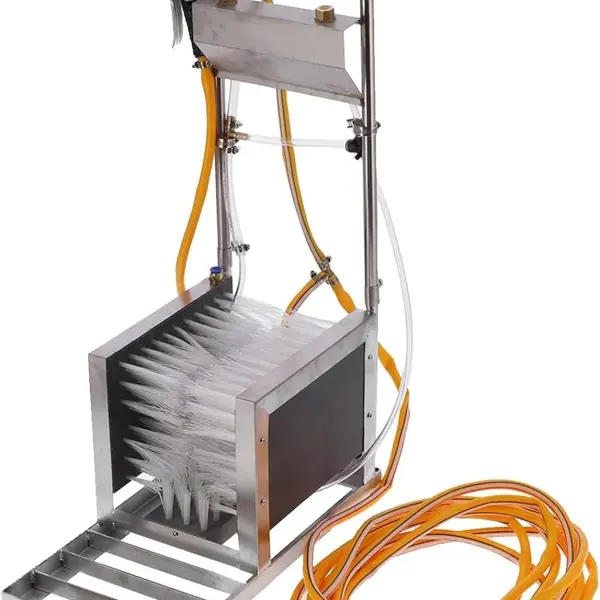 Boot Scrubber, Stainless Steel Shoe Brush Scraper & Footwear Cleaner, with Water Spray Gun, Automatic Scrubber Boot Scraper Boot Brush Mud Remover for Farm Livestock