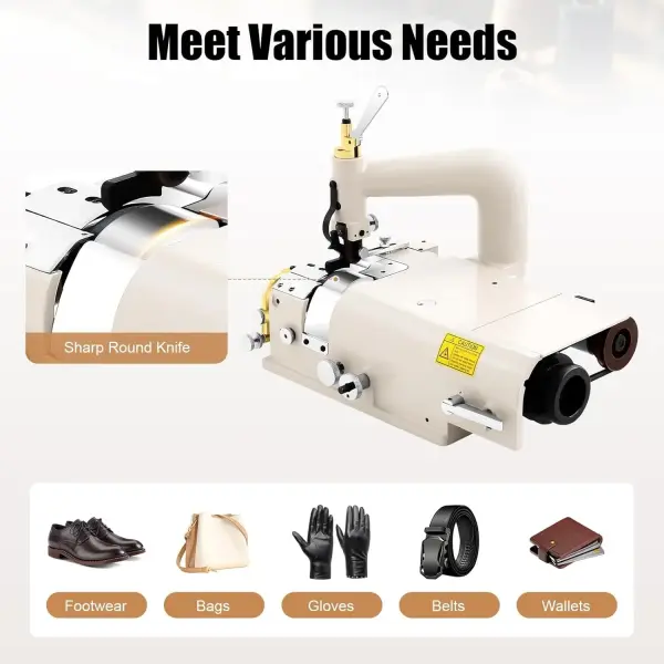 Electric Leather Skiving Machine, Sm-801 Industrial Sewing Machine with Smooth Edges Clear Scale and High Efficiency for Pre-Sewing Process Of Footwear Bags Gloves Etc