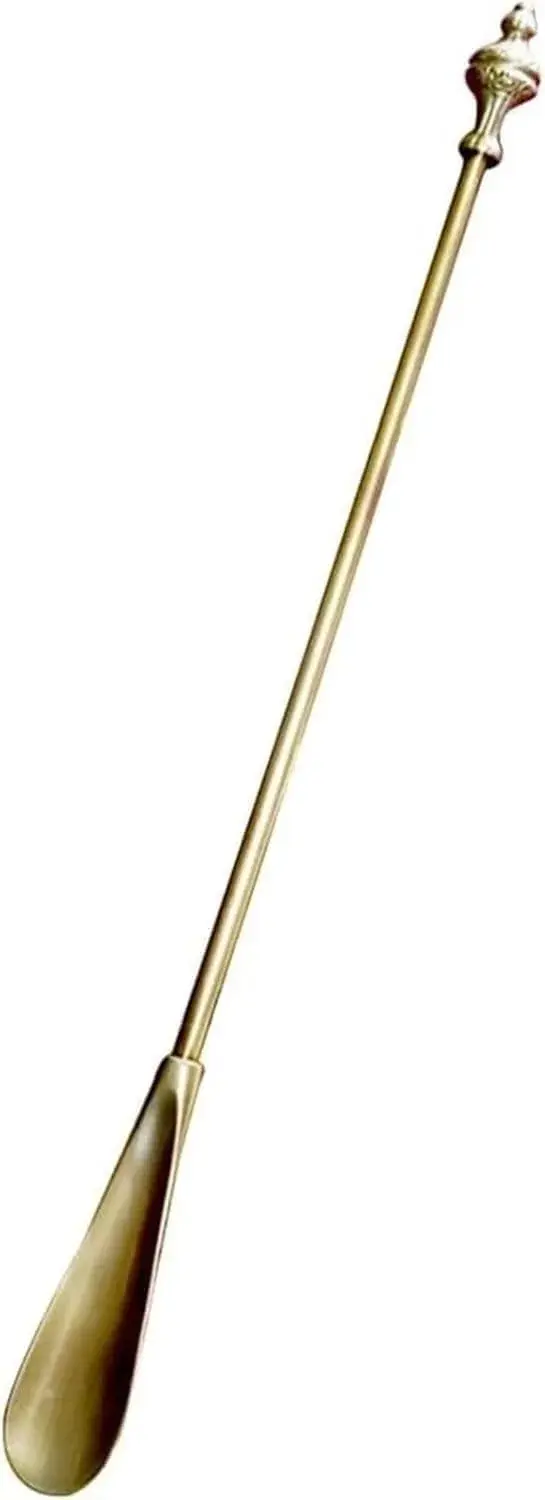 Durable Shoe Lifting Device, Extra Long Brass Shoe Horn for Easy Wear, Ergonomic Grip for Men & Women, Ideal for Effortless Shoe On/Off Gold 52 * 4cm