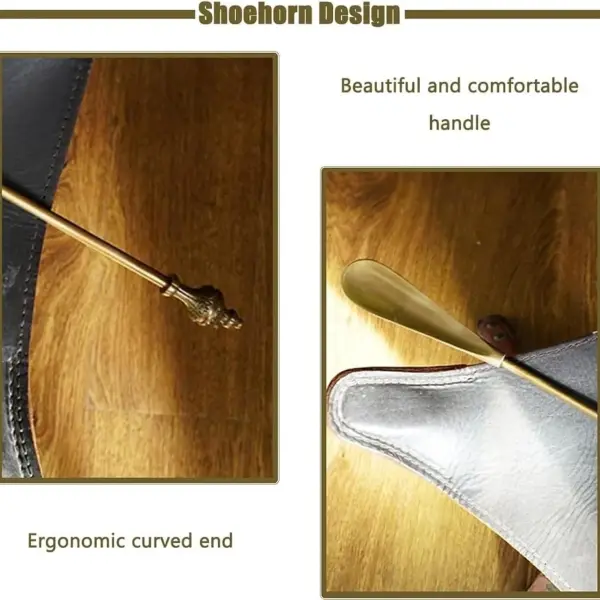 Durable Shoe Lifting Device, Extra Long Brass Shoe Horn for Easy Wear, Ergonomic Grip for Men & Women, Ideal for Effortless Shoe On/Off Gold 52 * 4cm