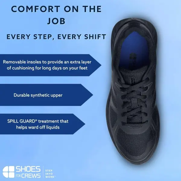 Shoes for Crews Women's Slip-Resistant Work Sneakers - Comfortable, Lightweight, Water-Resistant & Non-Slip Safety Shoes for Women - Ideal for Food Service, Healthcare, Retail & More - Vitality II