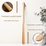 Extra Long Shoe Horn for Men and Women Classic Beech Wood Lifter, Easy to Use Smooth Shoe Spoon with Lanyard, Ideal for Seniors and Elderly Mobility Assistance, Boot Spoon, Easy Wear Helper,68 * 4.3