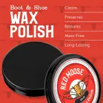 RED MOOSE Full Leather Wax Shoe Polish Kit - 2x Brush, Buffing Cloth, Travel Case, Laces