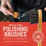 RED MOOSE Full Leather Wax Shoe Polish Kit - 2x Brush, Buffing Cloth, Travel Case, Laces