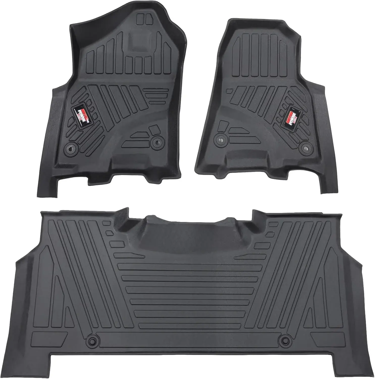 MotorPower Care, 3D TPE Floor mat, for Compatible with fits/ 2019 to 2024 Dodge Ram 1500 Crew Cab New Body (NOT for Classic Models) TPE All Weather, Heavy Duty Floor Liner Custom
