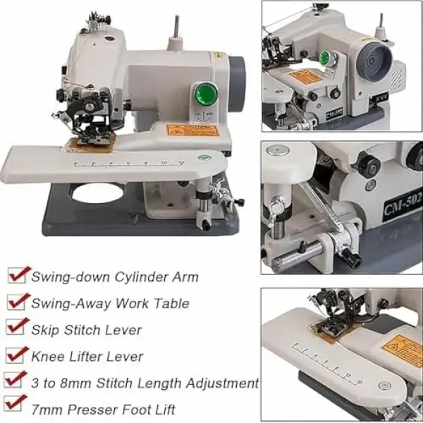 Portable Desktop Blindstitch Sewing Machine, Compact Hemming Tool for Dresses Skirts Coats Drapes, Invisible Stitch Professional Grade Tailoring Device for Home Use