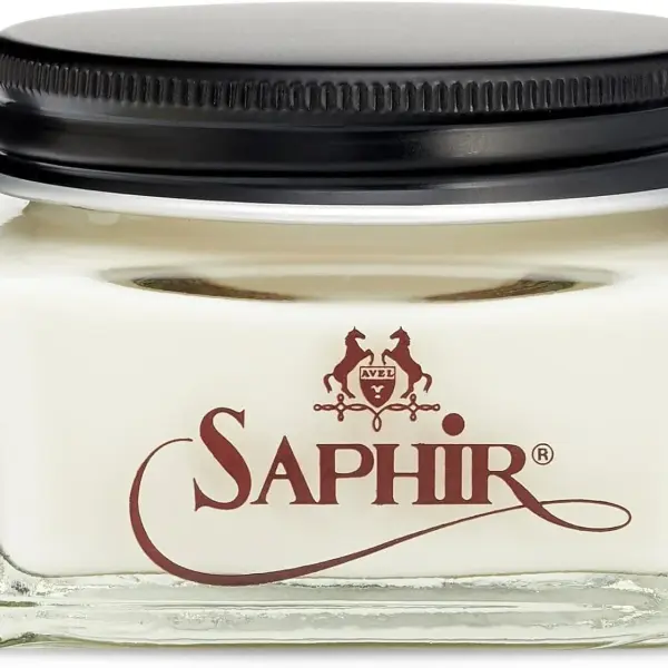 Saphir Medaille d'Or Pommadier Cream 75ml – Natural Cream Leather Shoe Polish, Leather Conditioner for Boots, Handbags