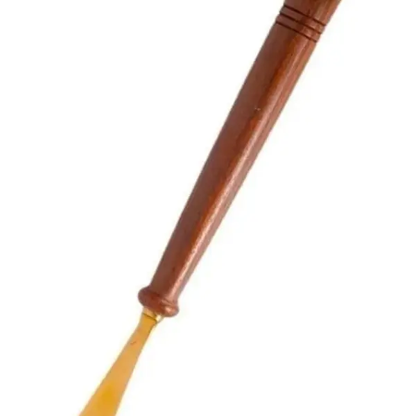 Premium Shoe Horn for Women & Seniors - Retro Brass Shoe Helper with Round Hook for Effortless Footwear Access & Comfort Red+Gold 46 * 4cm