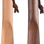 Metal Shoe Horn-Long Shoe Horn Solid Wood Shoe Lifter for Household Lazy People wear Shoes Shoehorn
