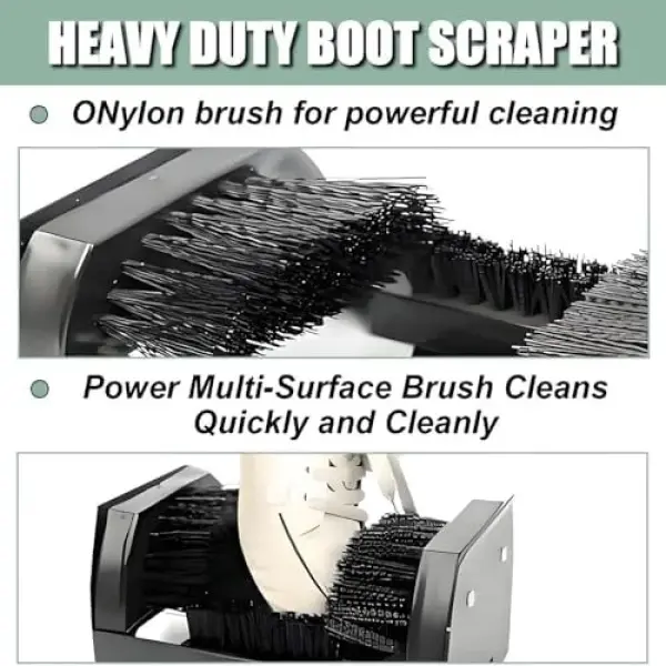 Heavy Duty Shoe Scraper Brush with Handle, Effective Mud Cleaning Tool for Entryway, Farmhouse, Garden, and Front Door