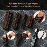Shoe Care Kit - 16pc, Blue: Premium Deluxe Shoe Polish Kit - Black, Brown & Neutral Polish, Horsehair Brushes, Buffing Cloth & More for Leather Shoes & Boots Care