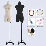 Adjustable White Dress Form on Wheels, S-Model 80 Tailor Mannequin Dummy for Clothing Design, Ideal for Dressmakers & Fashion Designers, Versatile Sewing Tool