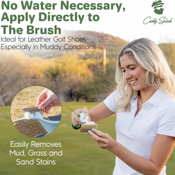 Caddy Splash Complete Golf Shoe Cleaning Kit - 4oz Foaming Cleanser, Durable & Safe Shoe Brush, Premium Microfiber Towel & Multi Purpose Travel Wipes - All-in-One Cleaning Solution - USA Company