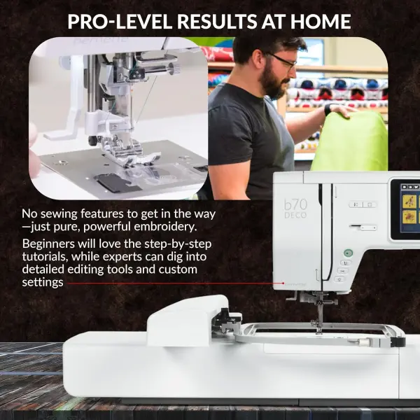 Bernette B70 Embroidery Machine Bundle - Heavy Duty Embroidery Machine with $300 Worth of Embroidery Tools and Accessories Great for Beginners and Experts
