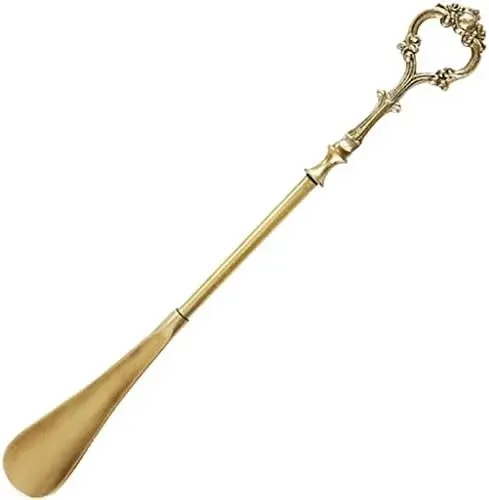 Premium Long Handle Shoe Horn Boot Spoon Easy Wear Helper for Seniors Adults Handmade Brass Shoe Spoon Boot Shoe Horn Shoes Horns Shoe Wearing Tool,A1