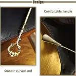 Premium Long Handle Shoe Horn Boot Spoon Easy Wear Helper for Seniors Adults Handmade Brass Shoe Spoon Boot Shoe Horn Shoes Horns Shoe Wearing Tool,A1