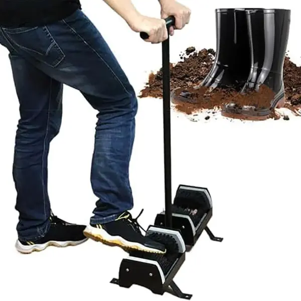 Automatic Boot Cleaner & Shoe Polisher - 360° Stainless Steel Mud Removal Brush with Water Spray Gun, Efficient Outdoor Cleaning Tool for Garden & Hiking Boots
