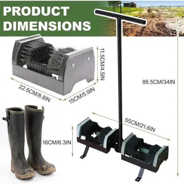 Automatic Boot Cleaner & Shoe Polisher - 360° Stainless Steel Mud Removal Brush with Water Spray Gun, Efficient Outdoor Cleaning Tool for Garden & Hiking Boots