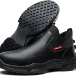 Hiwell Chef Shoes Waterproof Oilproof Comfortable Anti Slip Shoes for Men, Food Service Chef Kitchen Non Slip Work Shoe