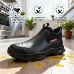 Hiwell Chef Shoes Waterproof Oilproof Comfortable Anti Slip Shoes for Men, Food Service Chef Kitchen Non Slip Work Shoe