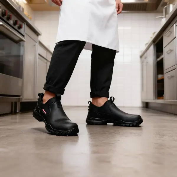 Hiwell Chef Shoes Waterproof Oilproof Comfortable Anti Slip Shoes for Men, Food Service Chef Kitchen Non Slip Work Shoe