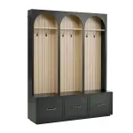 Hall Tree with Bench and Shoe Storage, Entryway Coat Rack with 8 Hooks, Clothes Racks for Hanging Closet, Mudroom Bench with Storage and Seating, Garment Storage Rack,A-1