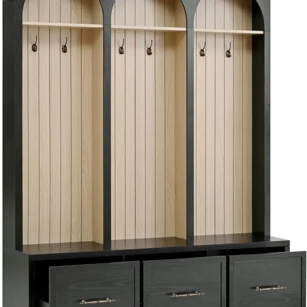 Hall Tree with Bench and Shoe Storage, Entryway Coat Rack with 8 Hooks, Clothes Racks for Hanging Closet, Mudroom Bench with Storage and Seating, Garment Storage Rack,A-1