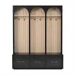 Hall Tree with Bench and Shoe Storage, Entryway Coat Rack with 8 Hooks, Clothes Racks for Hanging Closet, Mudroom Bench with Storage and Seating, Garment Storage Rack,A-1