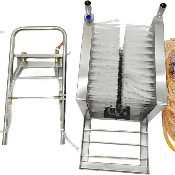 Shoe Cleaning Machine, Automatic Scrubber with Three-Sided Hard Brushes and Water Spray Gun for Removing Dust, Snow, and Mud – Ideal for Farms, Ranches, and Construction Sites