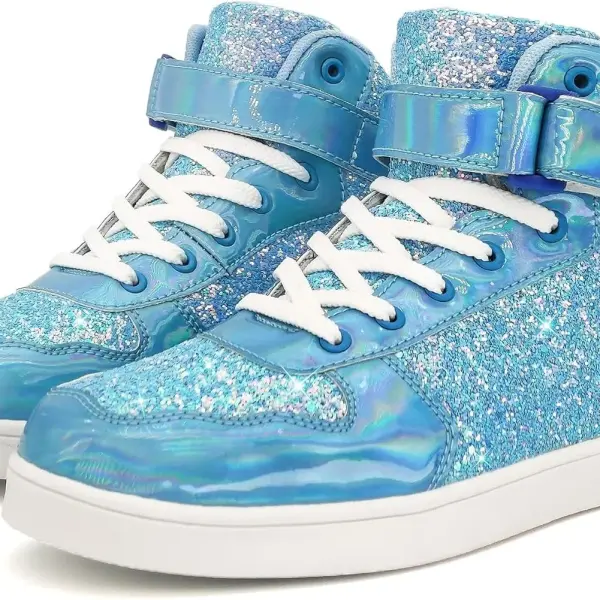 Wooowyet Glitter Shoes Kids High Top Sneakers for Boys Girls Gift Party Birthday Christmas Halloween