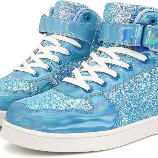 Wooowyet Glitter Shoes Kids High Top Sneakers for Boys Girls Gift Party Birthday Christmas Halloween