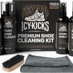 ICYKICKS Premium 6-in-1 Sneaker & Shoe Cleaning Kit – Foam Cleaner, Water-Repellent, Odor Eliminator, Brush & Microfiber Towel – Safe for Leather, Suede, Canvas – Deep Clean Sneakers Fast