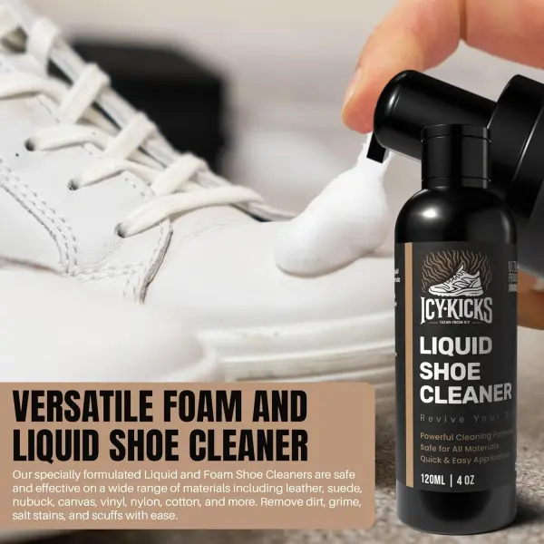 ICYKICKS Premium 6-in-1 Sneaker & Shoe Cleaning Kit – Foam Cleaner, Water-Repellent, Odor Eliminator, Brush & Microfiber Towel – Safe for Leather, Suede, Canvas – Deep Clean Sneakers Fast