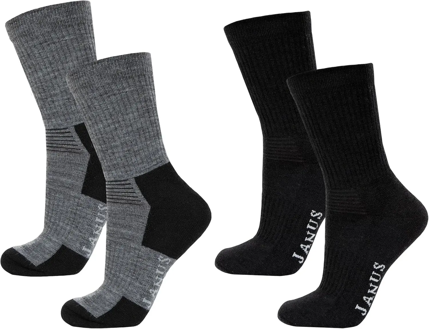 Janus Wool 2 Pack Merino Wool Socks for Women Lightweight thermal socks for women and teens Moisture-wicking winter essential
