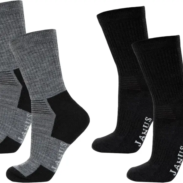 Janus Wool 2 Pack Merino Wool Socks for Women Lightweight thermal socks for women and teens Moisture-wicking winter essential