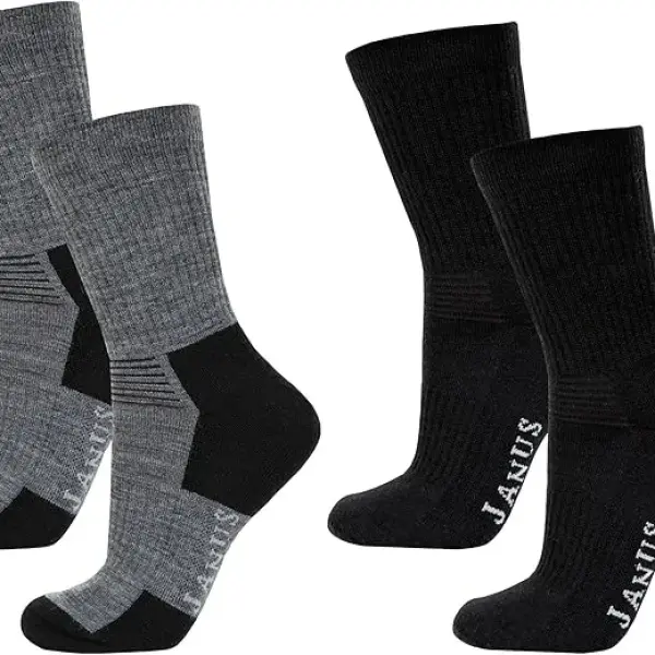 Janus Wool 2 Pack Merino Wool Socks for Women Lightweight thermal socks for women and teens Moisture-wicking winter essential