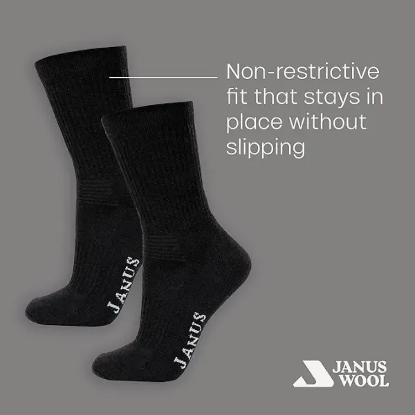 Janus Wool 2 Pack Merino Wool Socks for Women Lightweight thermal socks for women and teens Moisture-wicking winter essential