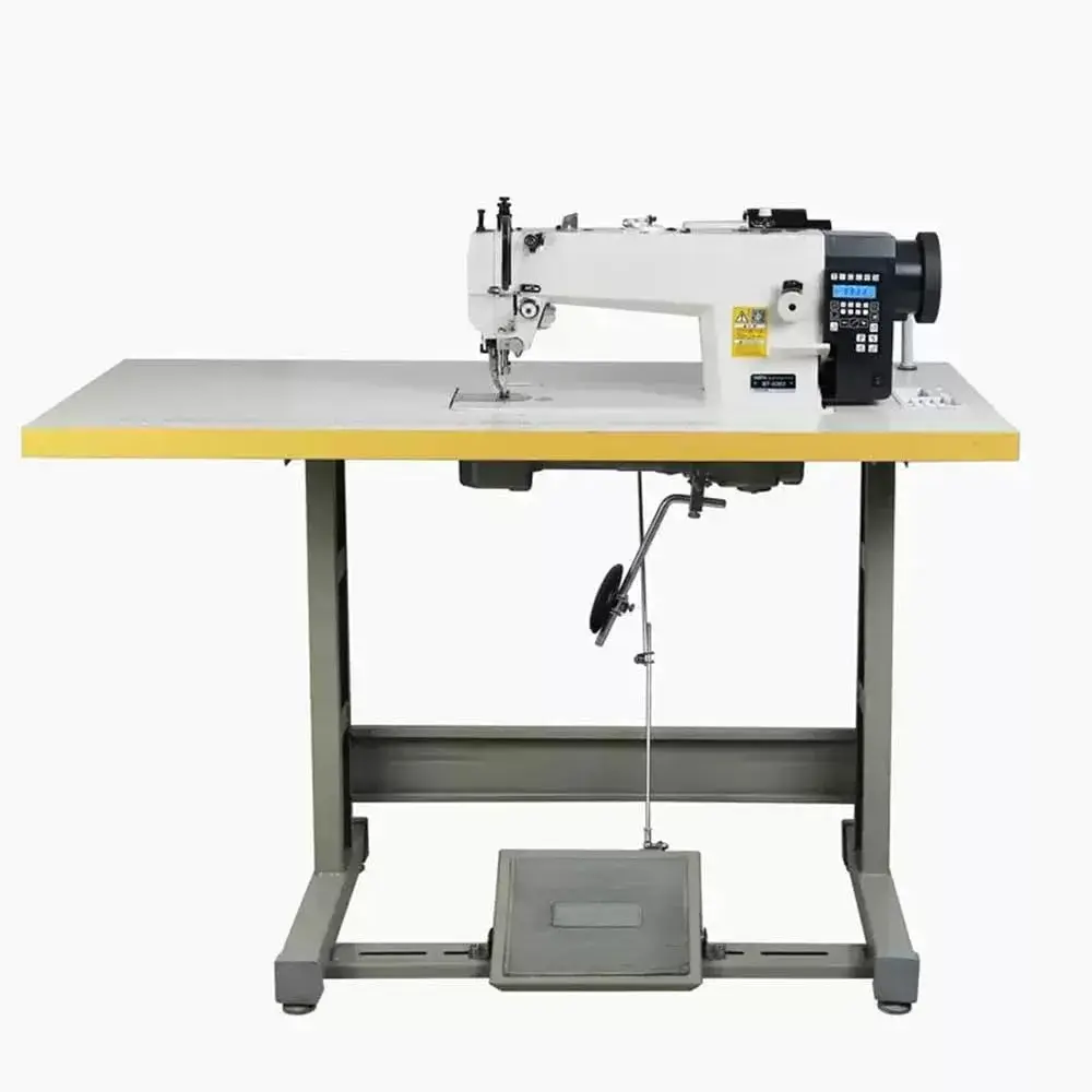 Fully Automatic Synchronous Sewing Machine, Industrial Sewing Machine for Luggage Leather with Table Stand and LED Light 220V