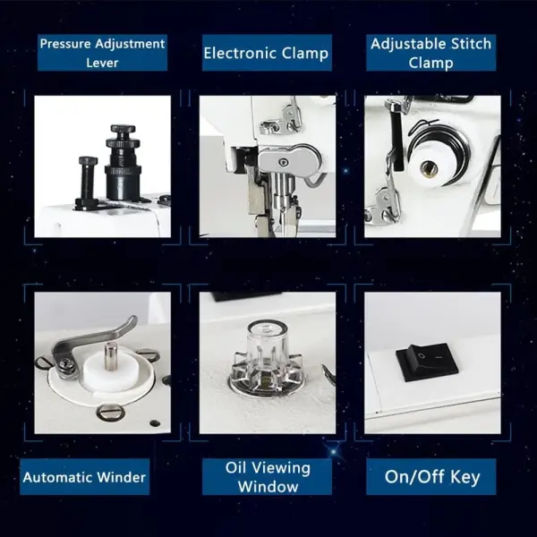 Fully Automatic Synchronous Sewing Machine, Industrial Sewing Machine for Luggage Leather with Table Stand and LED Light 220V