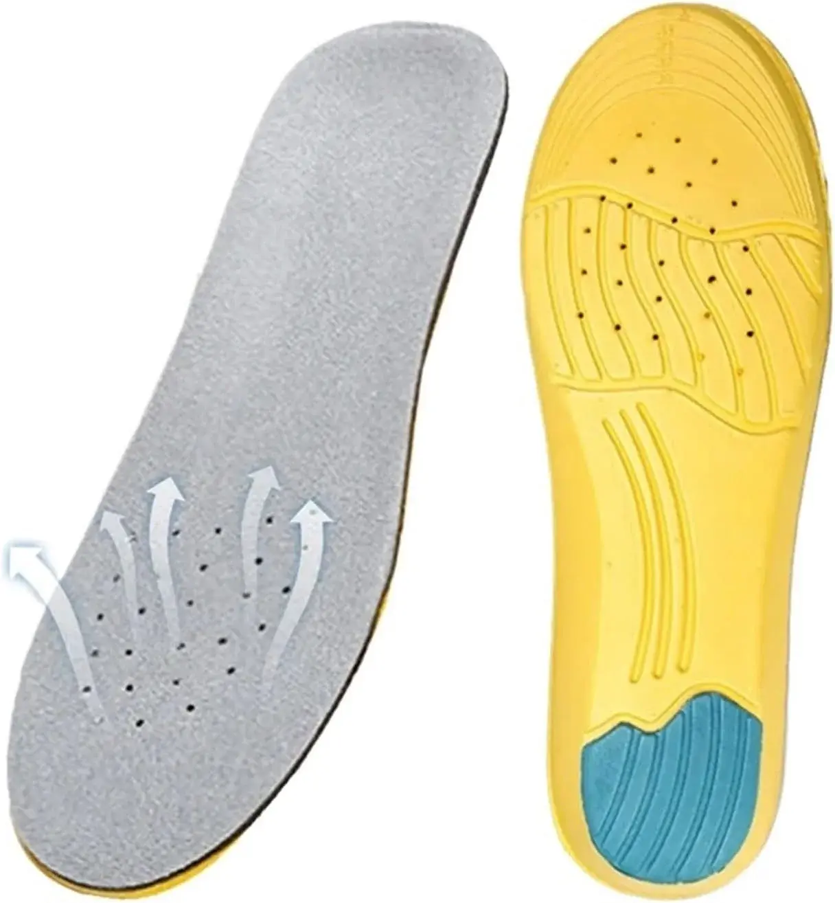 JSEIAJB Shoe Inserts Pad Soft Sport Insoles Memory Foam Breathable Outdoor Running Silicone Gel Heel Cushion Insole
