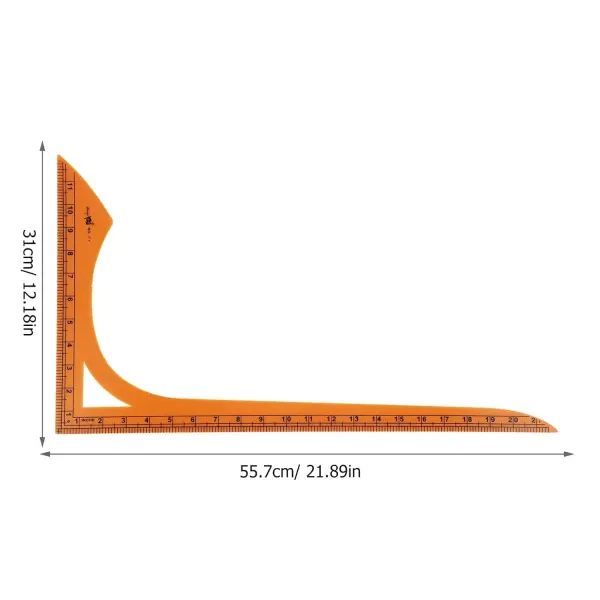 Operitacx L Shape Sewing Ruler 22X12 Inch Double-Sided Cutting Ruler for Clothing Patchwork Measuring and Precise Fabric Tailoring