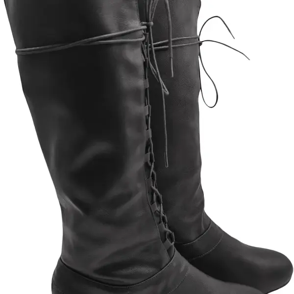 Men's Renaissance Boots Medieval Cosplay Boots Halloween Vintage Stage Pirate Viking Tied Shoes