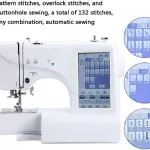 Multi-Function Electric Sewing Mini Portable Machine Sewing Machines for Beginners, Automatic Embroidery Machine with 4" x 9.2" Embroidery Area and LCD Touch Screen