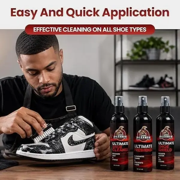 Combat Cleaner Shoe Cleaning Kit – Complete Sneaker Care Solution for Leather, Suede, Canvas, Mesh, Nubuck & More