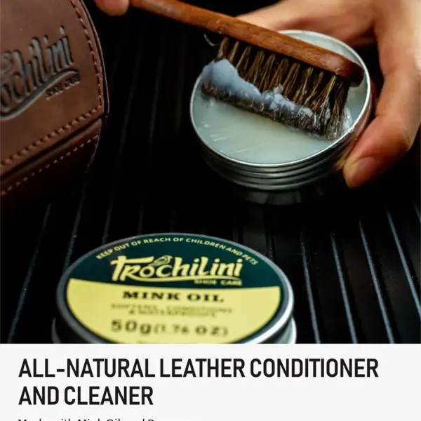 Shoe Polish Kit 13PC Shoe Shine Leather Boot Shoe Care Set Mink Oil Brushes and More for Gentle Care Cleaning